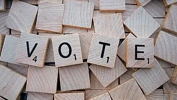 Rubrik Politik und Recht Abstimmung
